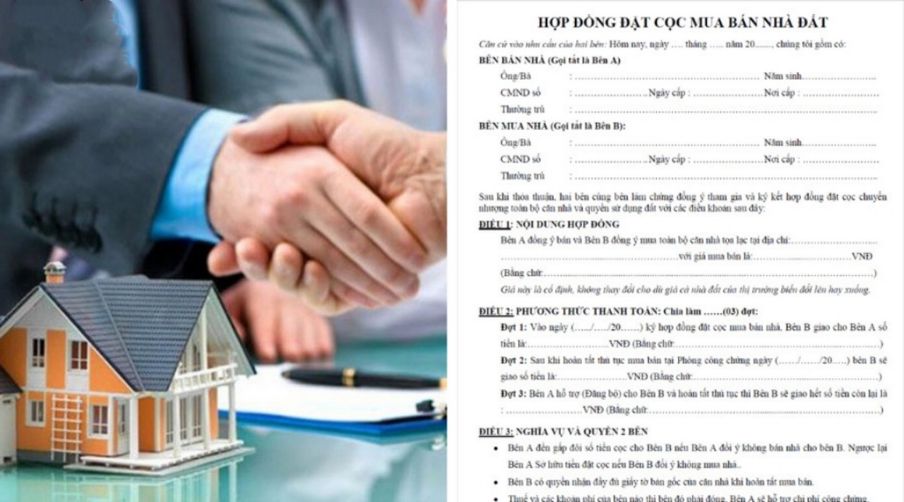 Hợp đồng đặt cọc mua bán đất