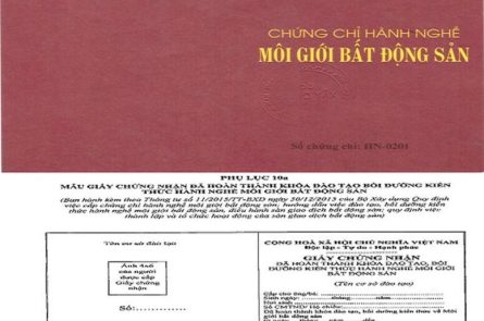 Chứng chỉ hành nghề môi giới bất động sản