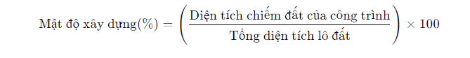 Công thức tính mật độ xây dựng